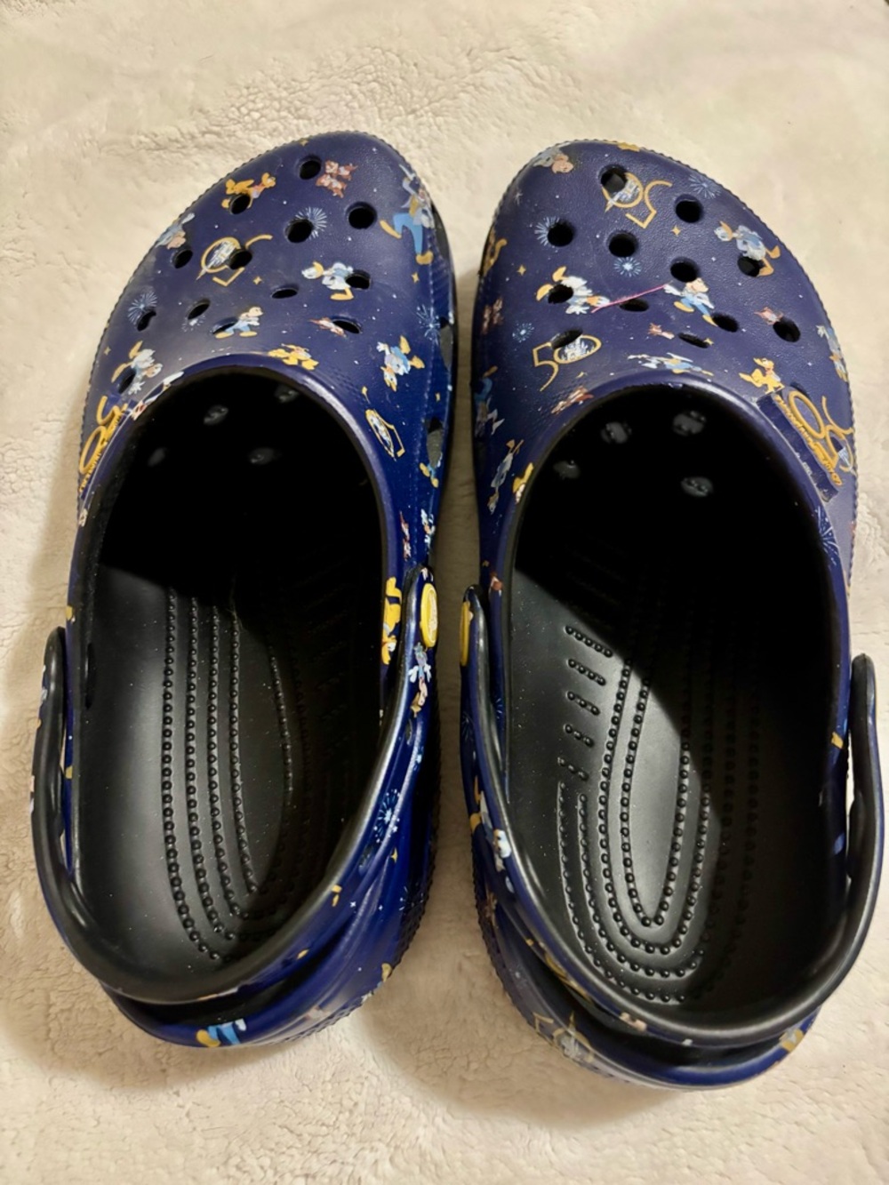 CROCS Navy Blue Disney 50th anniversary slip ons - Picture 2 of 3